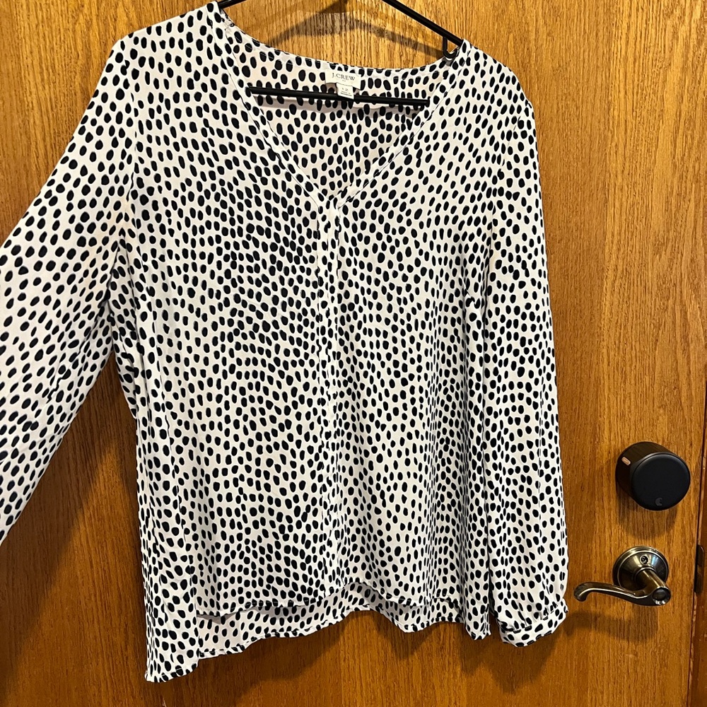 J. Crew Blouse white/black NWOT